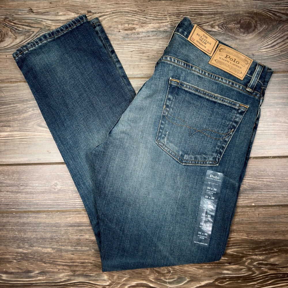 Polo Ralph Lauren Men Size 32x30 Jeans Blue Sullivan Slim Stretch NEW